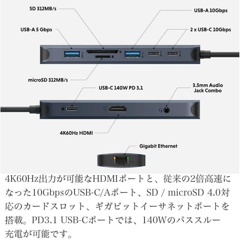 USBハブ USB タイプC type-c 4K HDMIポート usbポート USB Type-C ハブ Mac Chromebook Windows カードリーダー イーサネットケーブル