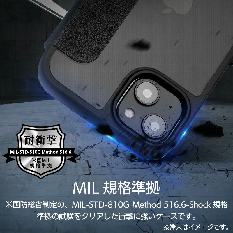 iPhone16 Pro / iPhone16 ProMax / iPhone 16 / iPhone16 Plus ケース 耐衝撃 スマホケース 衝撃吸収 手帳型 RAPTIC 透明 クリア