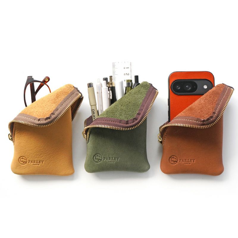 本革製 ペンケース スタンド レザー 鹿革 ブランド おしゃれ 大人 女性 社会人 シンプル 自立 大容量 革 縦型 筆箱 日本製 無地 PARLEY