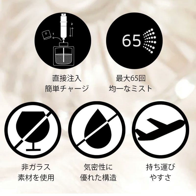  トラヴァ―ロ TRAVALO アトマイザー 香水 詰め替え チャージ 簡単 スプレー 5ml スリム 香水 携帯 持ち運び 