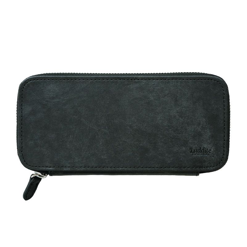 ラウンドファスナー ペンケース 本革 レザー ブランド おしゃれ シンプル 使いやすい 仕切り 社会人 筆箱 おすすめ 男性 女性 メンズ ブラック 黒