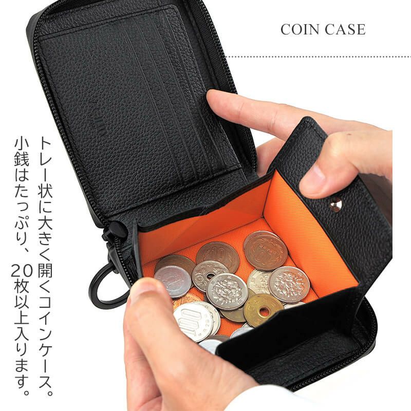 二つ折り財布 メンズ 本革 財布 AGILITY SGシュリンクレザー サイフ レザー 革 ラウンドファスナー