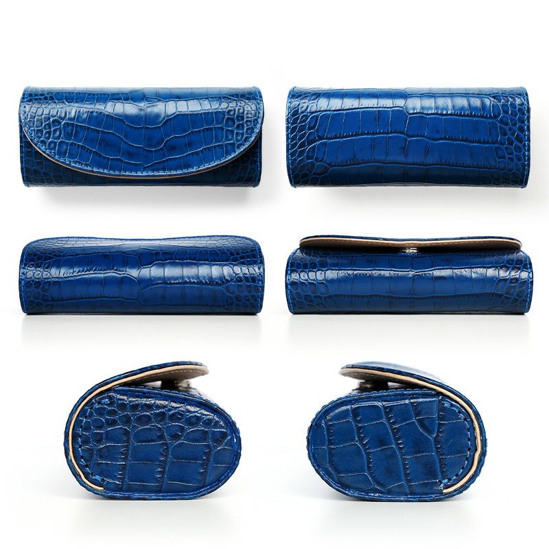 メガネケース 本革 レザー ブランド おしゃれ ハード 大きめ ギフト ネイビー ブルー クロコ プレゼント 敬老の日 退職祝い 誕生日