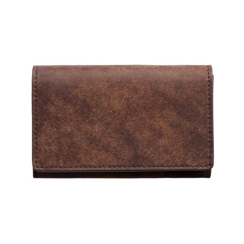 名刺入れ おしゃれ レディース メンズ 本革 プエブロレザー ブランド 仕切り あり 女性 男性 スリム 高級 社会人 就職祝い 昇進祝い チョコ ダーク ブラウン 茶色