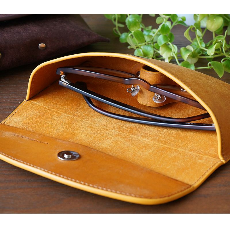 メガネケース 本革 プエブロ レザー おしゃれ シンプル 大きめ