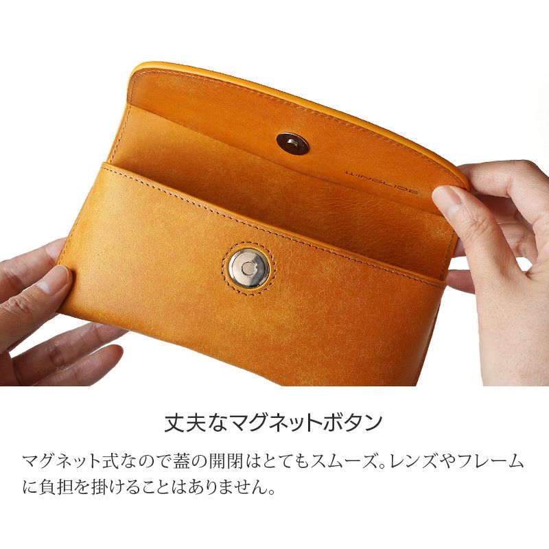 メガネケース 本革 プエブロ レザー おしゃれ シンプル 大きめ