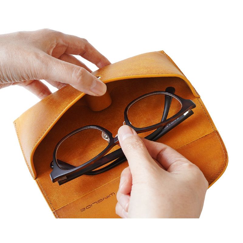 メガネケース 本革 プエブロ レザー おしゃれ シンプル 大きめ