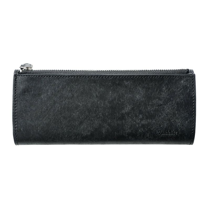 ラダイト ペンケース ロール おしゃれ 革 ブランド シンプル スリム コンパクト 高級 本革 フラット 一本ずつ レトロ 仕切り 付き 楽天 ブラック 黒