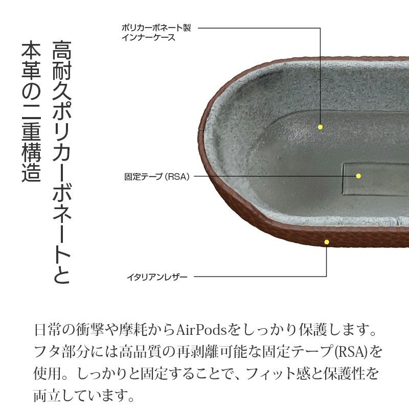 Airpods 4 ケース エアーポッズ カバー AirPods Case 本革製 イタリアン レザー 保護ケース イヤホン エアポッズ ギフト プレゼント