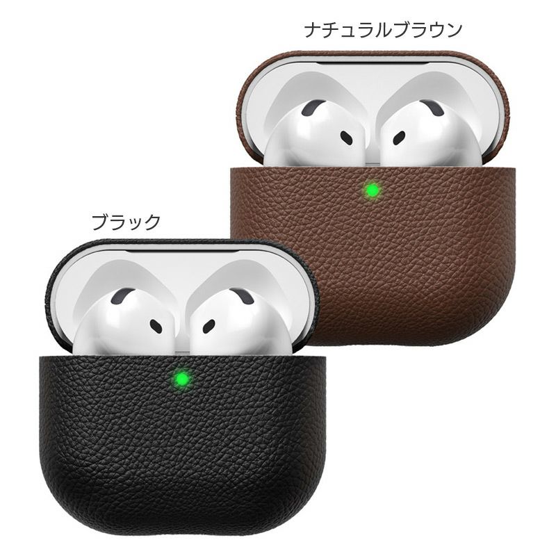 Airpods 4 ケース エアーポッズ カバー AirPods Case 本革製 イタリアン レザー 保護ケース イヤホン エアポッズ ギフト プレゼント