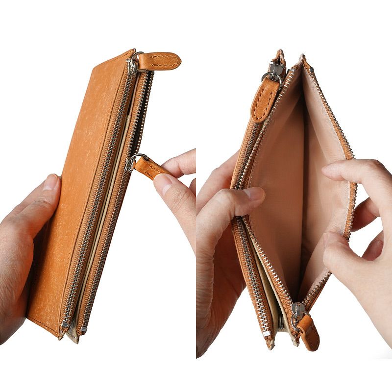 ラダイト ペンケース 2ポケット おしゃれ 革 ブランド シンプル スリム コンパクト 高級 本革 フラット 一本ずつ 仕切り 付き 楽天