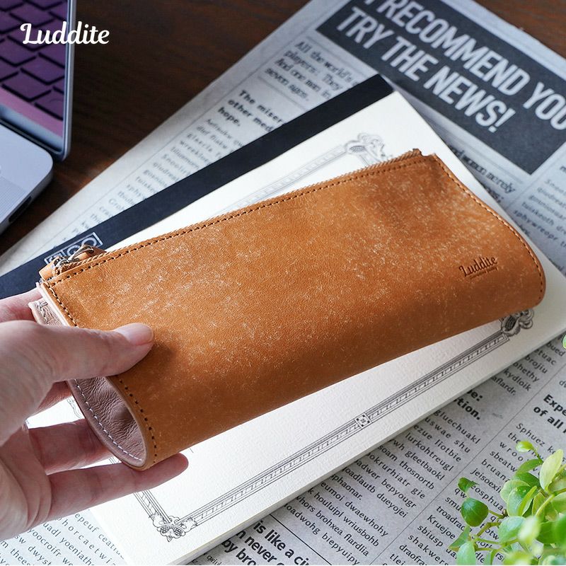 ラダイト ペンケース 2ポケット おしゃれ 革 ブランド シンプル スリム コンパクト 高級 本革 フラット 一本ずつ 仕切り 付き 楽天