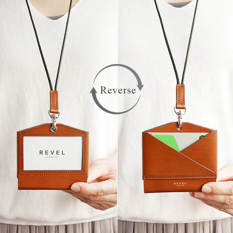 本革  IDカードホルダーパスケース ネームホルダー IDカードケース REVEL EMA ID CASE 社員証 ホルダー 名札ケース おしゃれ 革 レザー