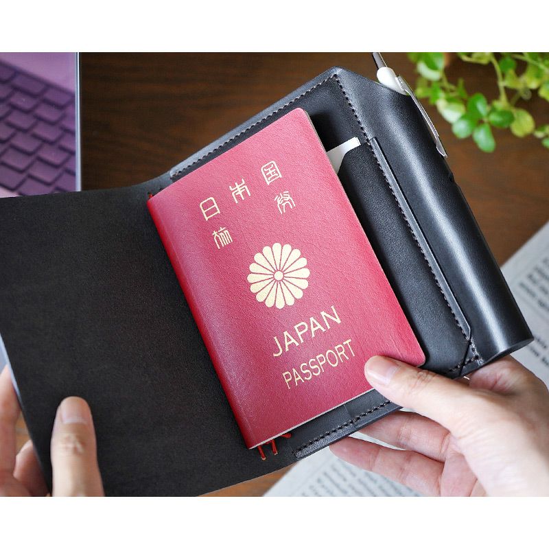 パスポートケースカバー本革日本製レザーREVELレヴェルおしゃれシンプル