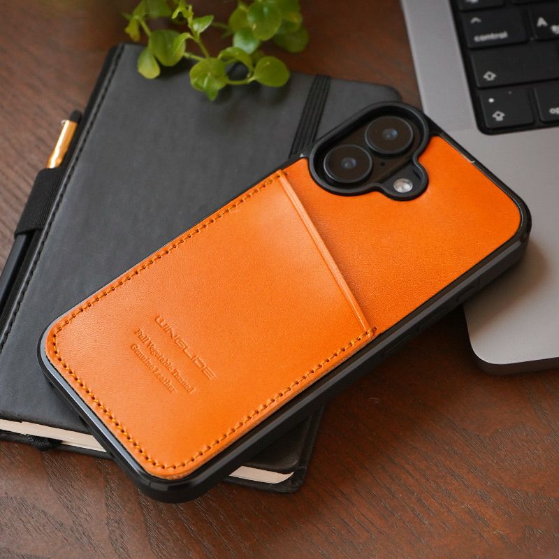 iPhone17 ケース 背面 カード収納 ブランド 本革 スマホケース カード入れ レザー カバー 栃木レザー カードポケット キャメル 茶色