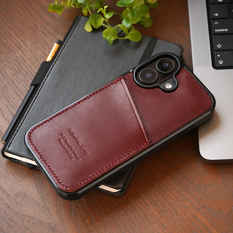 iPhone17 ケース 背面 カード収納 ブランド 本革 スマホケース カード入れ レザー カバー 栃木レザー カードポケット ワイン 紫