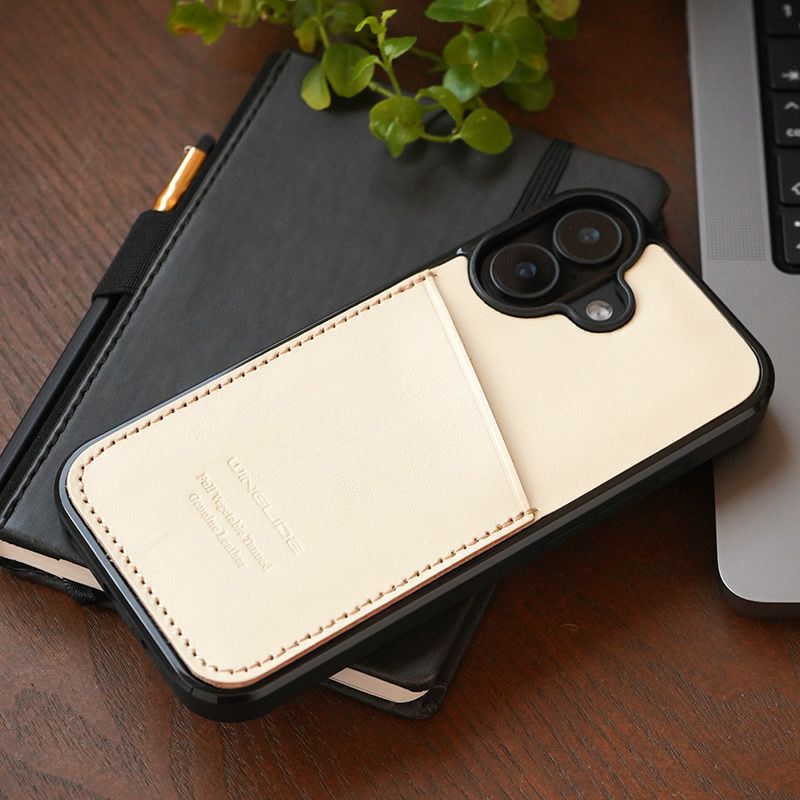 iPhone17 ケース 背面 カード収納 ブランド 本革 スマホケース カード入れ レザー カバー 栃木レザー カードポケット オフホワイト 白