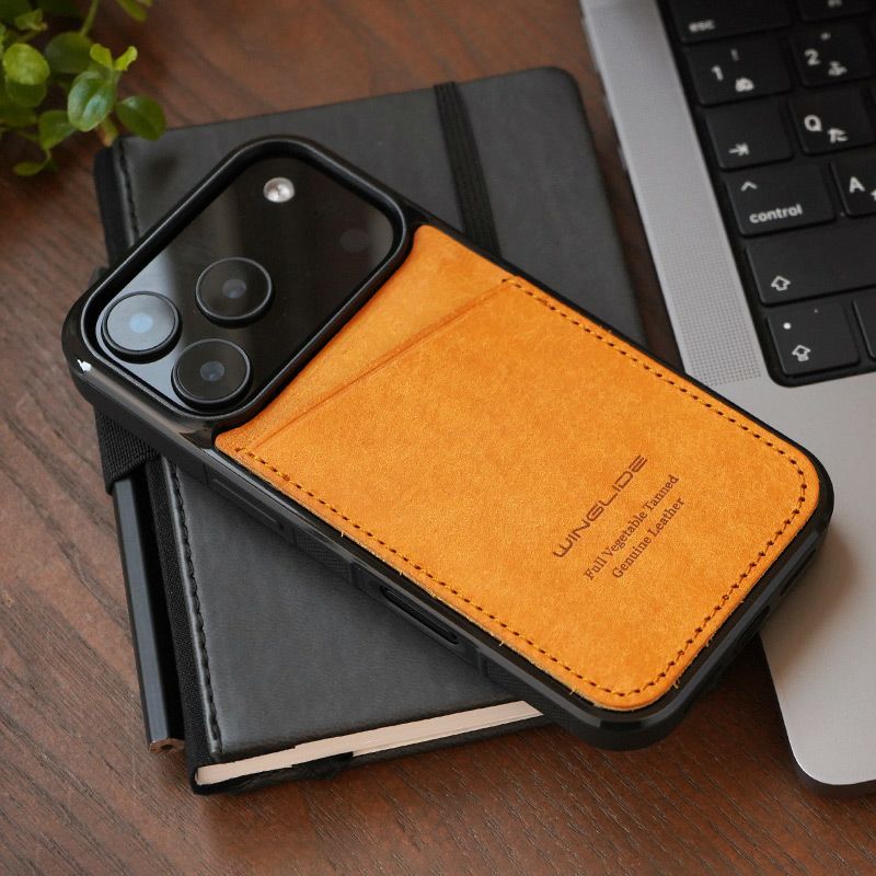 iPhone17Pro ケース 背面 カード収納 ブランド 本革 スマホケース カード入れ レザー カバー プエブロレザー カードポケット ナポリ イエロー 黄色