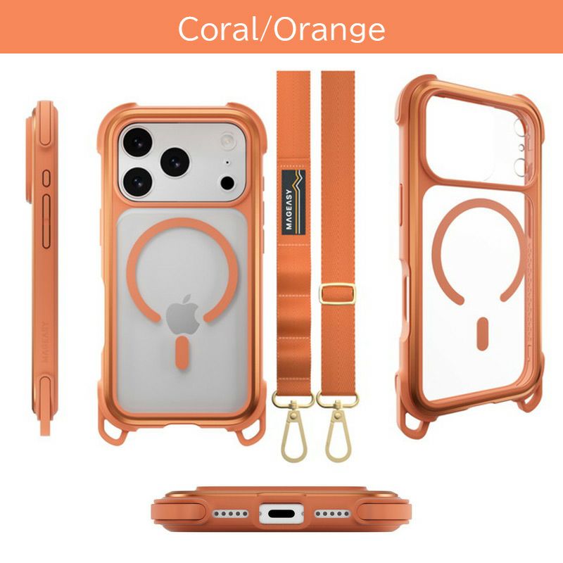 iPhone17 Pro / iPhone17 ProMax ケース 耐衝撃 スマホケース 衝撃吸収 クリアケース MagSafe ショルダー