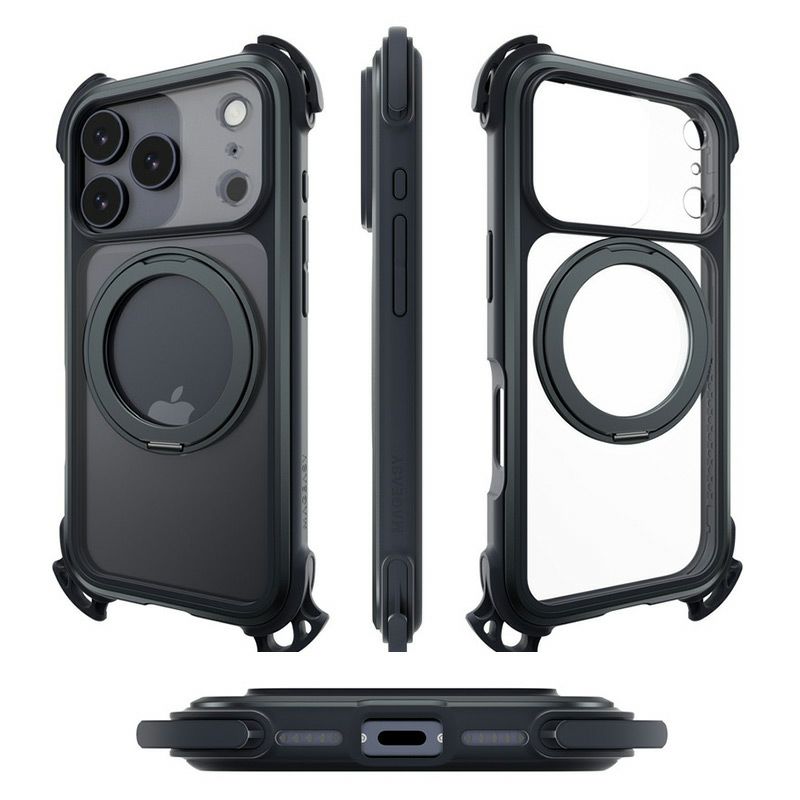 iPhone17 Pro / iPhone17 ProMax ケース 耐衝撃 スマホケース 衝撃吸収 クリアケース MagSafe ショルダー スタンド機能 スマホリング