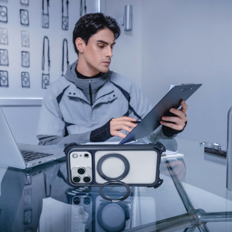 iPhone17 Pro / iPhone17 ProMax ケース 耐衝撃 スマホケース 衝撃吸収 クリアケース MagSafe ショルダー スタンド機能 スマホリング