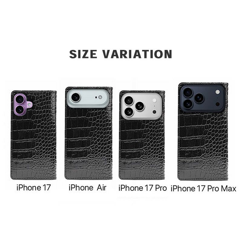 iPhone17 Pro / iPhone17 ProMax / iPhone 17 / iPhoneAir ケース 手帳型 ブランド 本革 スマホケース レザー クロコ柄 ビジネス メンズ
