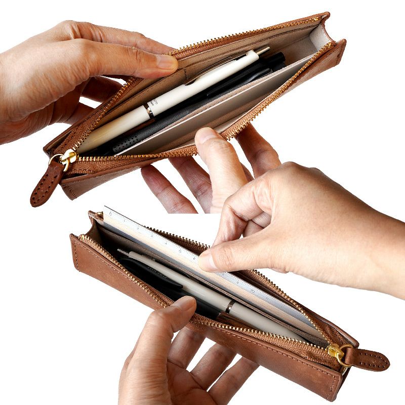 ペンケース 本革 バケッタレザー マヤレザー ブランド おしゃれ シンプル