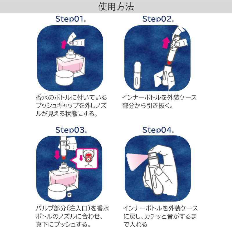  トラヴァ―ロ TRAVALO WALZER PU LEATHER SET アトマイザー 香水 詰め替え チャージ 簡単 スプレー 5ml スリム 香水 携帯 持ち運び 
