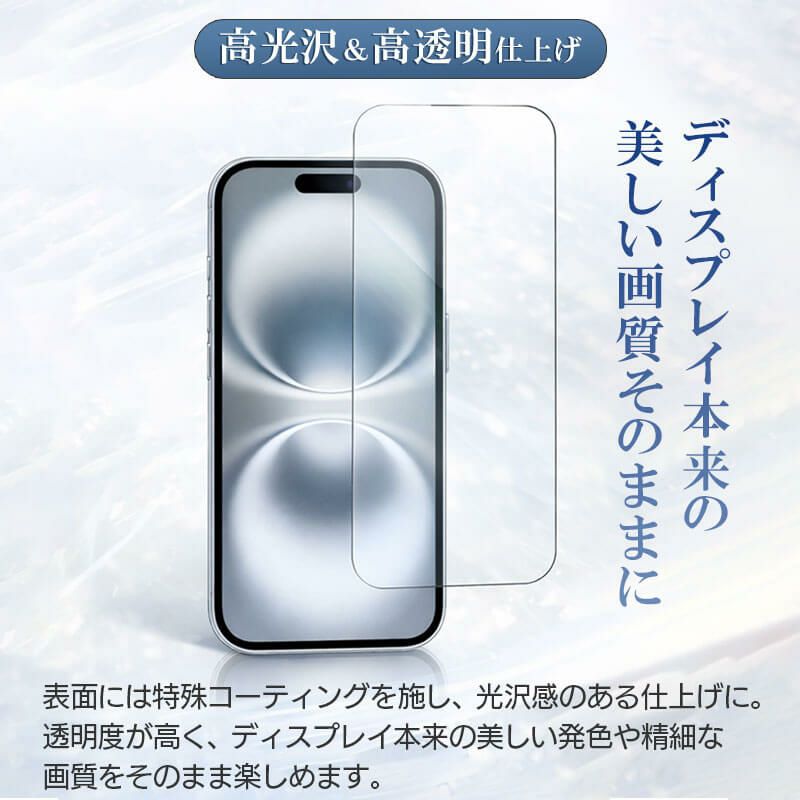 iPhone16e 16 16Plus 16Pro 16ProMax フィルム 光沢ガラス 液晶保護 画面指紋防止 Pro